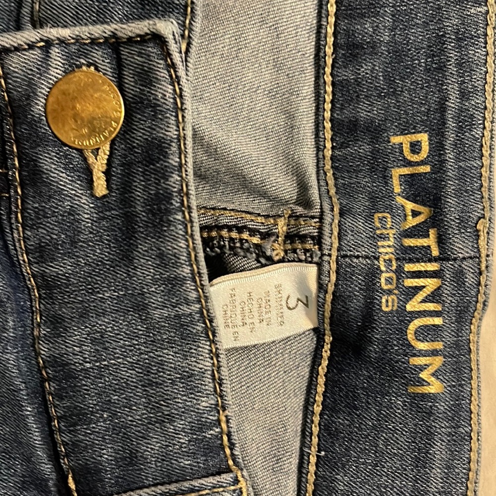 Platinum Chico’s size 3 jeans